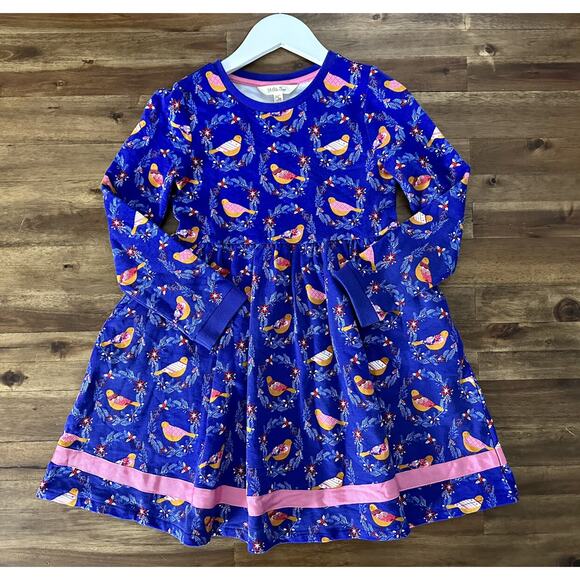 NEW Matilda Jane Moments With You Partridge Bird Floral Purple Long Sleeve Dress - Picture 2 of 7